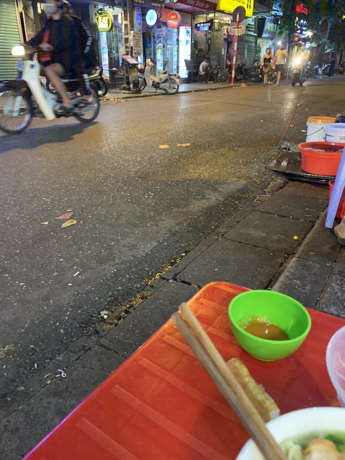 Red tiny table in Vietnam