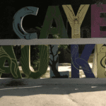 Colorful Caye Caulker sign